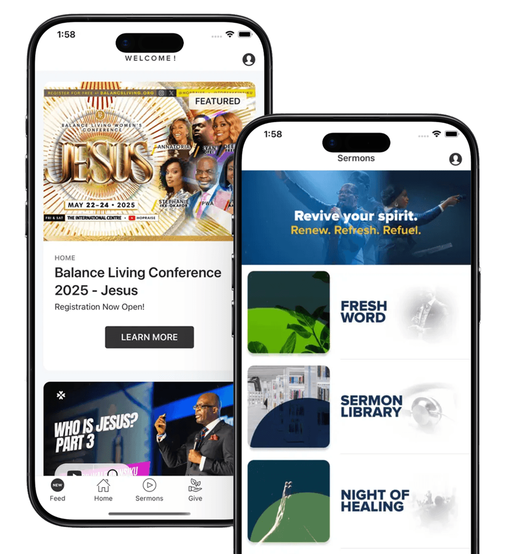 The HOPraise app shown on a phone